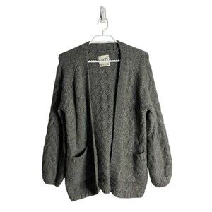 Abercrombie & Fitch Women's Gray Open Front Knit Cardigan